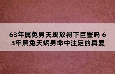 63年属兔男天蝎放得下巨蟹吗 63年属兔天蝎男命中注定的真爱